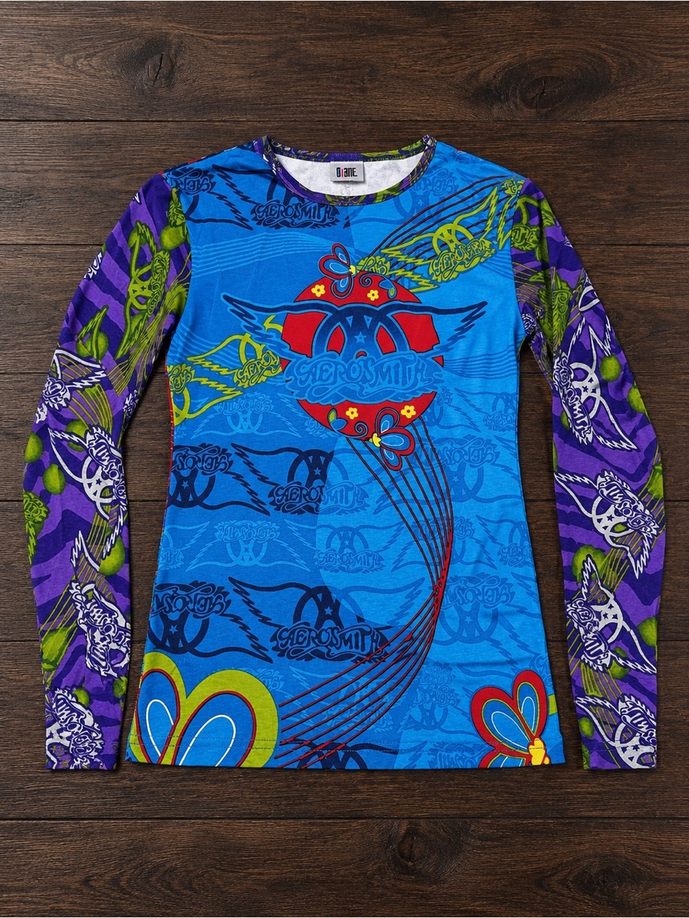 Vintage 2001 Aerosmith All-Over Print Long-Sleeve Tee